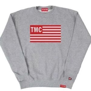 NWT The Marathon Clothing Co Heather Gray American Flag Sweatshirt - Size S